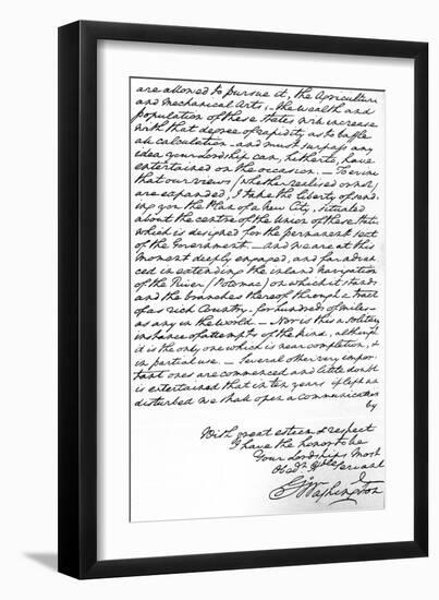 Letter from George Washington to the Earl of Buchan Stating the Principles for Future American…-null-Framed Giclee Print