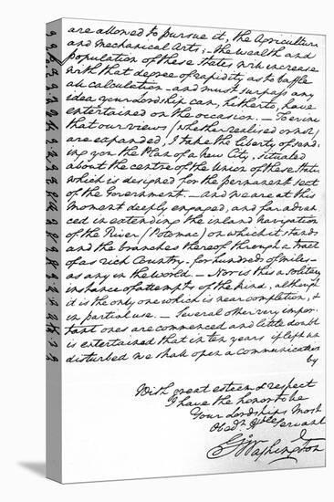 Letter from George Washington to the Earl of Buchan Stating the Principles for Future American…-null-Stretched Canvas