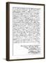 Letter from George Washington to the Earl of Buchan Stating the Principles for Future American…-null-Framed Giclee Print