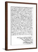 Letter from George Washington to the Earl of Buchan Stating the Principles for Future American…-null-Framed Giclee Print