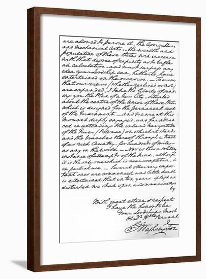 Letter from George Washington to the Earl of Buchan Stating the Principles for Future American…-null-Framed Giclee Print