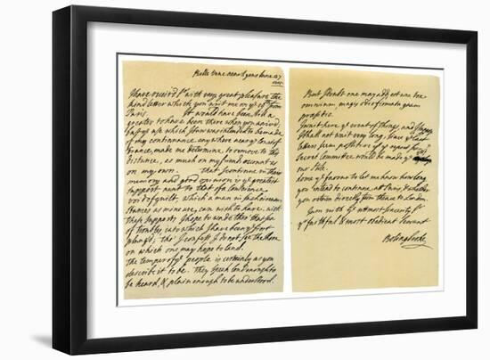 Letter from Henry St John to George Clarke, 27th June 1715-Henry St John-Framed Giclee Print