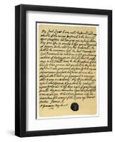 Letter from James Edward Stuart to Simon Fraser, Lord Lovat, St Germains, 3rd May 1703-James Stuart-Framed Giclee Print