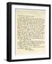 Letter from Jean Jaques Rousseau, 15th July 1764-Jean-Jacques Rousseau-Framed Giclee Print