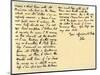 Letter from John Keats to His Sister, Fanny Keats, 14th August 1820-John Keats-Mounted Giclee Print