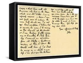 Letter from John Keats to His Sister, Fanny Keats, 14th August 1820-John Keats-Framed Stretched Canvas