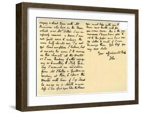 Letter from John Keats to His Sister, Fanny Keats, 14th August 1820-John Keats-Framed Giclee Print