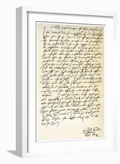 Letter from John Knox to Sir Nicholas Throgmorton, 6th August 1561-John Knox-Framed Giclee Print