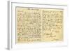 Letter from Lord Byron to John Hanson, 11th November 1810-George Gordon Byron-Framed Giclee Print