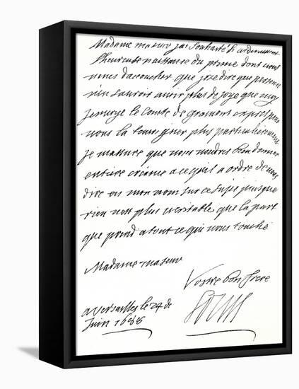 Letter from Louis Xiv to Mary of Modena, Congratulating Her on the Birth of a Prince, James…-null-Framed Stretched Canvas