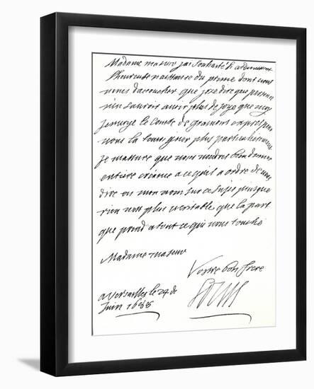 Letter from Louis Xiv to Mary of Modena, Congratulating Her on the Birth of a Prince, James…-null-Framed Giclee Print