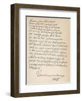 Letter from Mary Queen of Scots, She Signs Herself Marie-null-Framed Art Print