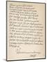 Letter from Mary Queen of Scots, She Signs Herself Marie-null-Mounted Art Print