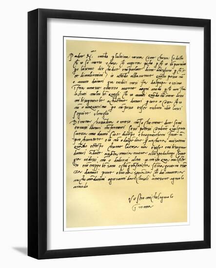 Letter from Michelangelo Buonarroti to His Father, June 1508-Michelangelo Buonarroti-Framed Giclee Print