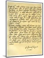 Letter from Michelangelo Buonarroti to His Father, June 1508-Michelangelo Buonarroti-Mounted Giclee Print