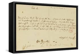 Letter from Mozart to a Freemason, January 1786-Wolfgang Amadeus Mozart-Framed Stretched Canvas