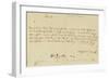 Letter from Mozart to a Freemason, January 1786-Wolfgang Amadeus Mozart-Framed Giclee Print