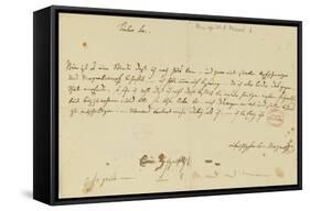 Letter from Mozart to a Freemason, January 1786-Wolfgang Amadeus Mozart-Framed Stretched Canvas