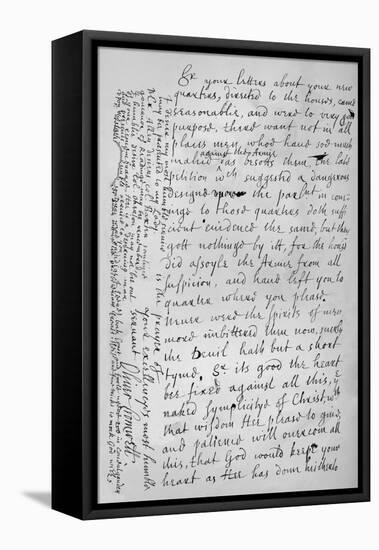 Letter from Oliver Cromwell, 17th Century (1899)-Oliver Cromwell-Framed Stretched Canvas