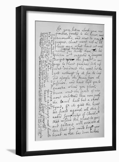 Letter from Oliver Cromwell, 17th Century (1899)-Oliver Cromwell-Framed Giclee Print