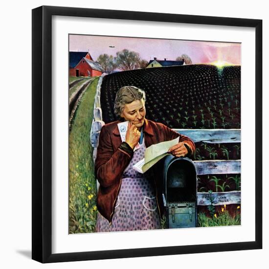 "Letter from Overseas," May 8, 1943-John Falter-Framed Premium Giclee Print