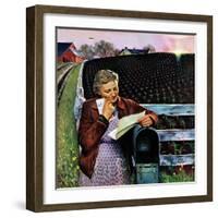 "Letter from Overseas," May 8, 1943-John Falter-Framed Giclee Print