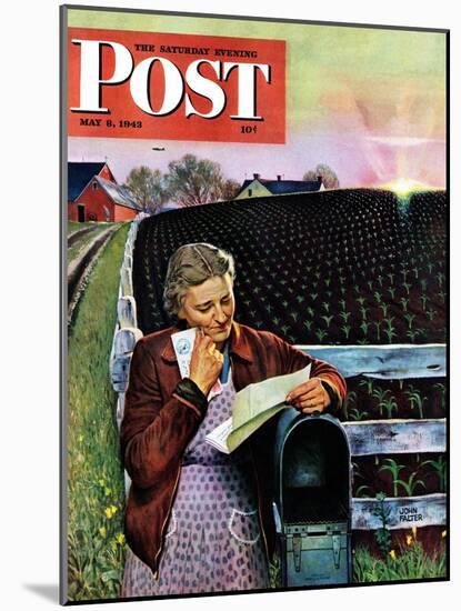 "Letter from Overseas," Saturday Evening Post Cover, May 8, 1943-John Falter-Mounted Giclee Print