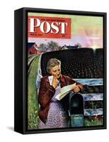 "Letter from Overseas," Saturday Evening Post Cover, May 8, 1943-John Falter-Framed Stretched Canvas