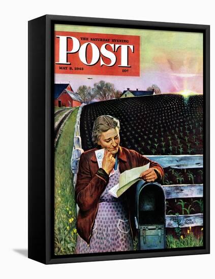 "Letter from Overseas," Saturday Evening Post Cover, May 8, 1943-John Falter-Framed Stretched Canvas