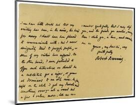 Letter from Robert Browning to William G Kingsland, 27th November 1868-Robert Browning-Mounted Giclee Print