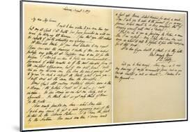 Letter from Shelley to Amelia Curran, 5th August 1819-Percy Bysshe Shelley-Mounted Giclee Print