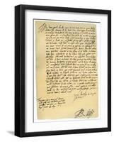 Letter from Sir Walter Raleigh to Robert Dudley, Earl of Leicester, 29th March 1586-Walter Raleigh-Framed Giclee Print