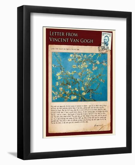 Letter from Vincent: Almond Blossom, C1890-Vincent van Gogh-Framed Premium Giclee Print