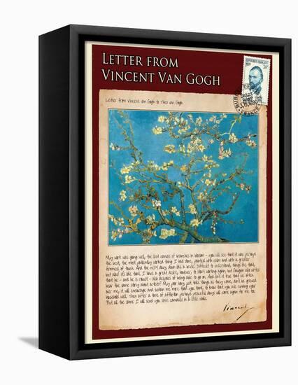 Letter from Vincent: Almond Blossom, C1890-Vincent van Gogh-Framed Stretched Canvas