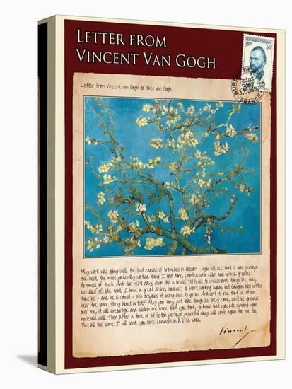 Letter from Vincent: Almond Blossom, C1890-Vincent van Gogh-Stretched Canvas