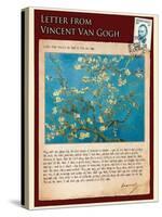 Letter from Vincent: Almond Blossom, C1890-Vincent van Gogh-Stretched Canvas