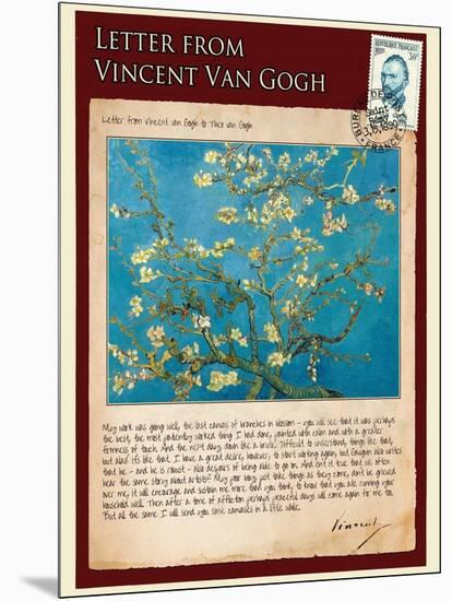 Letter from Vincent: Almond Blossom, C1890-Vincent van Gogh-Mounted Giclee Print