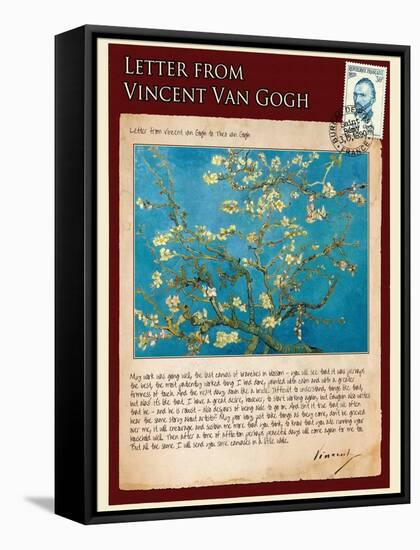 Letter from Vincent: Almond Blossom, C1890-Vincent van Gogh-Framed Stretched Canvas