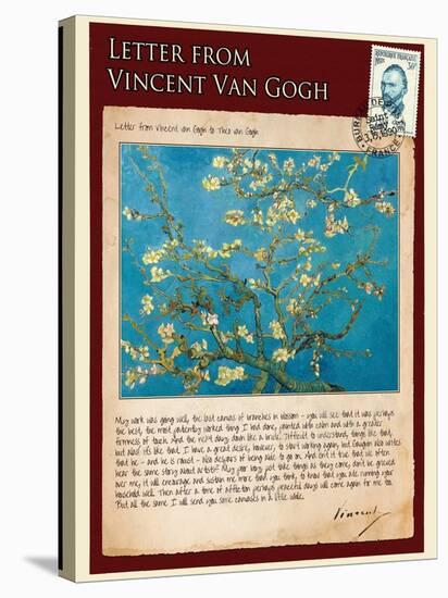 Letter from Vincent: Almond Blossom, C1890-Vincent van Gogh-Stretched Canvas