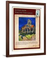 Letter from Vincent: Church at Auvers, C1890-Vincent van Gogh-Framed Giclee Print