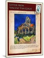 Letter from Vincent: Church at Auvers, C1890-Vincent van Gogh-Mounted Giclee Print