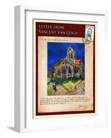 Letter from Vincent: Church at Auvers, C1890-Vincent van Gogh-Framed Giclee Print