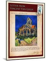 Letter from Vincent: Church at Auvers, C1890-Vincent van Gogh-Mounted Giclee Print