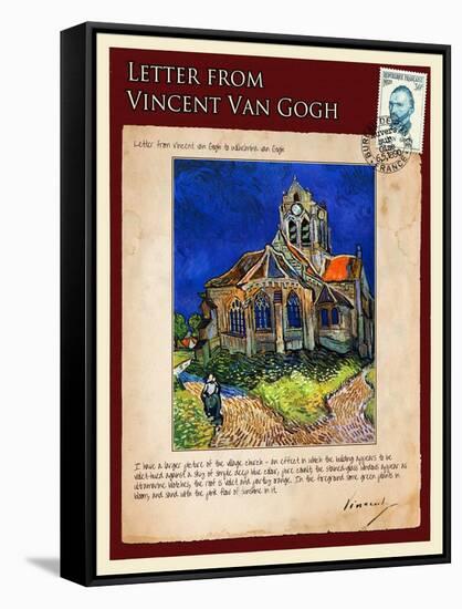 Letter from Vincent: Church at Auvers, C1890-Vincent van Gogh-Framed Stretched Canvas