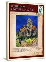 Letter from Vincent: Church at Auvers, C1890-Vincent van Gogh-Stretched Canvas