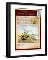 Letter from Vincent: Fishing Boats on the Beach at Saintes-Maries-Vincent van Gogh-Framed Giclee Print