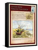 Letter from Vincent: Fishing Boats on the Beach at Saintes-Maries-Vincent van Gogh-Framed Stretched Canvas