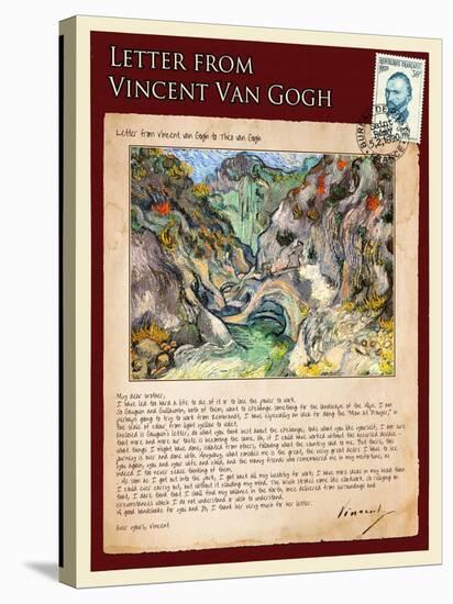 Letter from Vincent: Les Peiroulets Ravine-Vincent van Gogh-Stretched Canvas