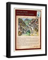 Letter from Vincent: Les Peiroulets Ravine-Vincent van Gogh-Framed Giclee Print