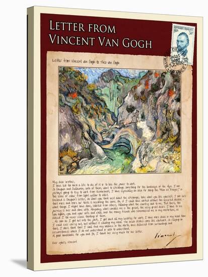 Letter from Vincent: Les Peiroulets Ravine-Vincent van Gogh-Stretched Canvas